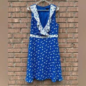 Ann Taylor Factory NWT Blue Floral Sleeveless Dress